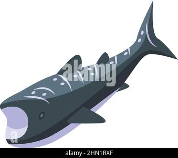 Whale shark animal icon isometric vector. Fish sea. Aquarium species Stock Vector