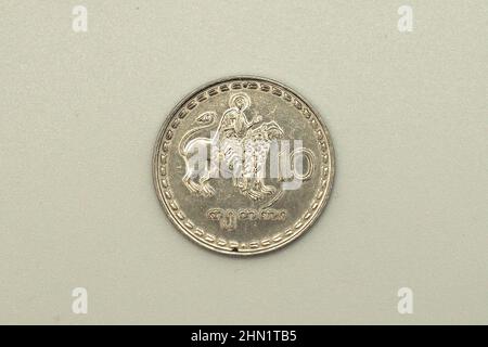 ten (10) tetri coin, Georgian lari (GEL), Georgia, Europe Stock Photo