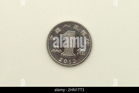 one (1) jiao coin, Chinese renminbi (RMB), China, Asia Stock Photo - Alamy