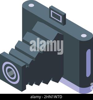 Photo camera memory icon isometric vector. Frame flash. Digital picture Stock Vector