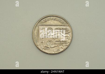 ten (10) pence coin, pound sterling (GBP), United Kingdom, England, Europe Stock Photo