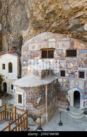 Inside the Rock Church at Sumela Monastery in Trabzon, Turkey Stock Photo