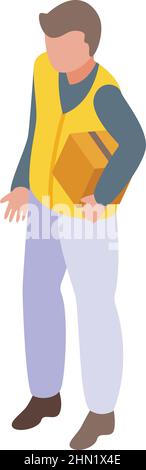 Parcel courier icon isometric vector. Delivery free. Service express Stock Vector