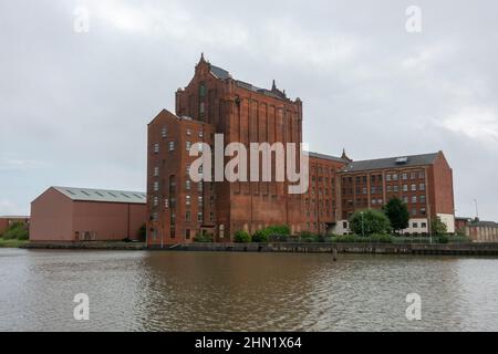 The Victoria Flour Mill in Grimsby, North East Lincolnshire, UK. Stock Photo