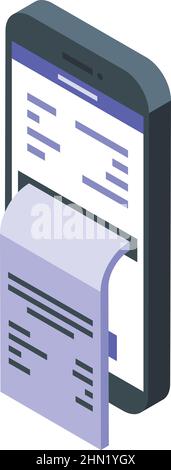 Digital payment icon isometric vector. Sign agreement. Online contract Stock Vector