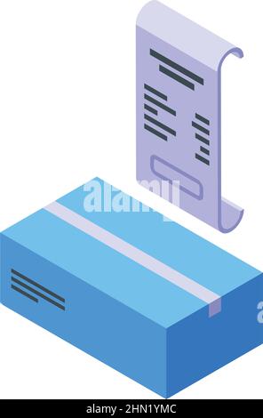 Bill payment icon isometric vector. Document contract. Paper sign Stock Vector