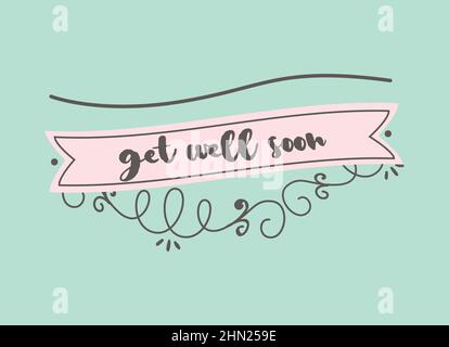 Get well soon greeting card Stock Photo