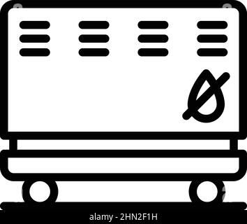 No water convector icon outline vector. Electric radiator. Heater valve Stock Vector