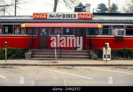 Red Lion diner train car restaurant in Northampton MA Stock Photo