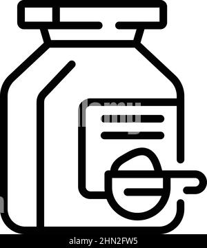 Protein jar icon outline vector. Gym food. Athlete lifestyle Stock Vector