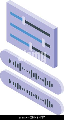 Voice id access icon isometric vector. Signature contract. Digital agreement Stock Vector