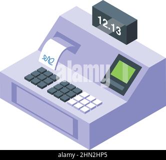 Payment equipment icon isometric vector. Digital id. Scan code Stock Vector