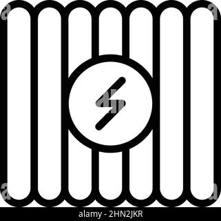 Wall radiator icon outline vector. Electric heater. Valce pump Stock Vector