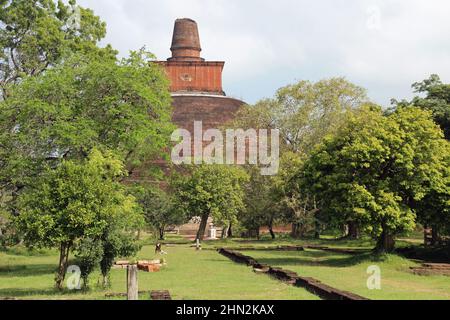 Jetavanaramaya stupa at Anuradhapura in Sri Lanka Stock Photo