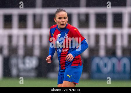 Bromley, UK. 13th Feb, 2022. Hayes Lane, Bromley, England, Feb 13th 2022 Alex Hennessey (24 Crystal Palace) during the FA Womens Championship match between Crystal Palace and London City Lionesses at Hayes Lane, Bromley, England on 13th February 2022. Stephen Flynn/SPP Credit: SPP Sport Press Photo. /Alamy Live News Stock Photo