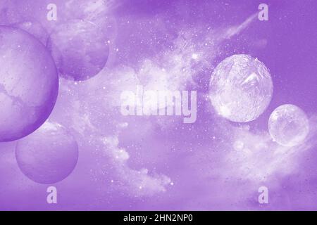 Planets and stars, constelations and Universe Nebula on Milky Way. Scientific futuristic esoteric 3d background. Stock Photo