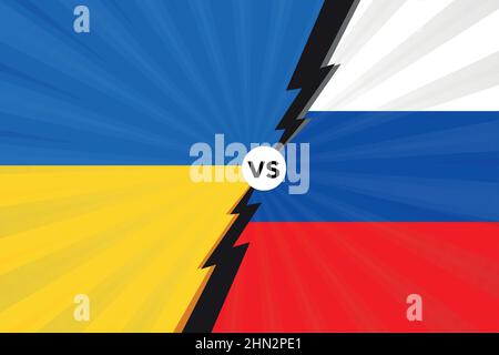 The conflict between Russia and Ukraine war flags vs icon  Stock Vector