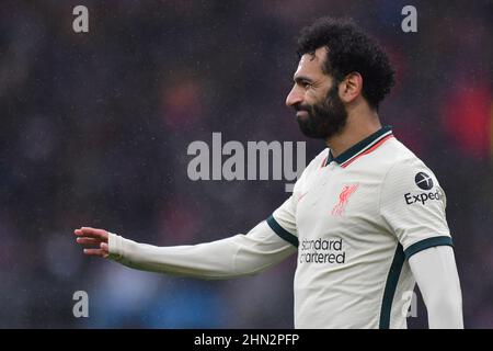 Burnley, UK. 13th Feb, 2022. Liverpool's Mohamed Salah during the Premier League match at Turf Moor, Burnley, UK. Picture date: Sunday February 13, 2022. Photo credit should read: Anthony Devlin Credit: Anthony Devlin/Alamy Live News Stock Photo