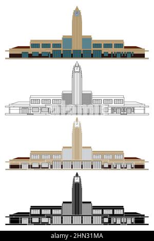Railway Station in Goiania, Brazil Stock Vector