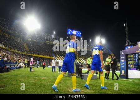 Buenos Aires, Argentina. 13th Feb, 2022. Boca Juniors and Colon during a match as part of Torneo Liga Profesional 2022 at Estadio Alberto J. Armando on February 13, 2022 in Buenos Aires, Argentina. Credit: Gabriel Sotelo/FotoArena/Alamy Live News Stock Photo