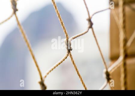 details of a window protection screen in Rio de Janeiro. Stock Photo