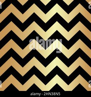 Gold and Black Zigzag Seamless Pattern Stock Vector