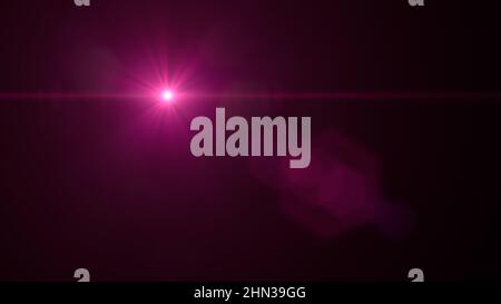 8k lens flare effect texture overlay with bokeh effect and light streak in red and pink with black background Stock Photo