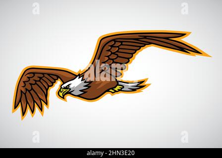 Eagle Hawk Falcon Flying Mascot Logo Mascot Design Vector Template Stock Vector