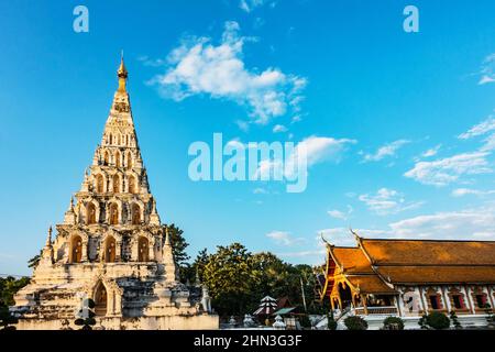 Pagoda at Chedi Liam temple in Wiang Kum Kam Ancient City the most famous landmark of Chiang mai province, Thailand. Stock Photo