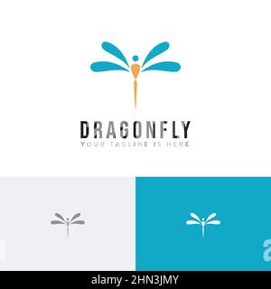 Freedom Healthy Dragonfly Insect Wings Fly Nature Logo Symbol Idea Stock Vector
