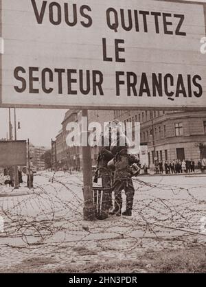 Berlin Wall, end of French sector, West Berlin, West Germany 1980 ...