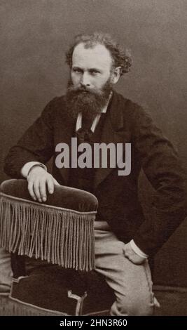 Vintage portrait of Edouard Manet. Paris Nadar Studio. Late 19th century  Édouard Manet (1832–1883) was a French modernist painter. He was one of the Stock Photo