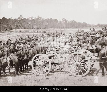 American Civil War period. Richmond, Virginia (vicinity). Major (JM) Robertson's Battery of Horse Artillery. USA. June 1862 Stock Photo