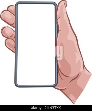 Phone Hand Comic Book Pop Art Cartoon Illustration Stock Vector