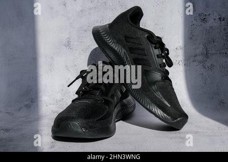 Kiev Ukraine October 2021 Black Adidas Running boots. Multinational company. Product shots. Adidas swift run shoes for running for woman illustrat Stock Photo Alamy