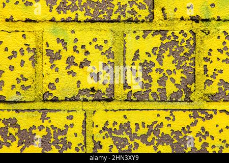 Background Texture Abstract Yellow Painted Weathered Grunge Stone Wall Stock Photo