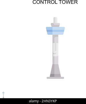 Control tower Simple vector icon. Illustration symbol design template for web mobile UI element. Stock Vector