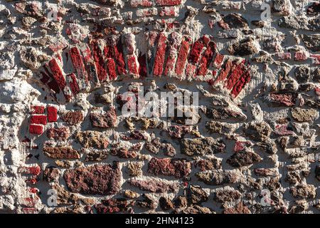Old stone wall. Cracked stone wall background. Old brick wall background. High quality photo Stock Photo