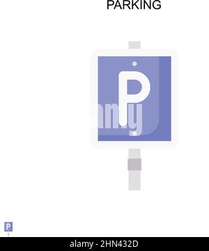 Parking Simple vector icon. Illustration symbol design template for web mobile UI element. Stock Vector