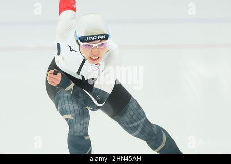 Beijing, China. 13th Feb, 2022. Nao Kodaira (JPN) Speed Skating : Women's 500m during the Beijing 2022 Olympic Winter Games at National Speed Skating Oval in Beijing, China . Credit: YUTAKA/AFLO SPORT/Alamy Live News Stock Photo