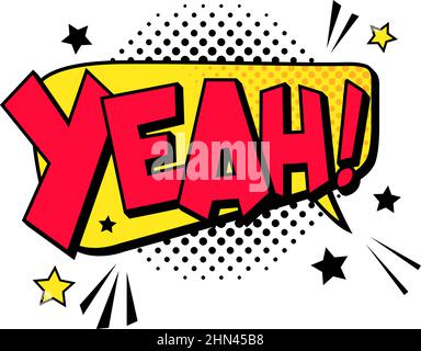 Yeah word speech cloud for page of magazine Stock Vector