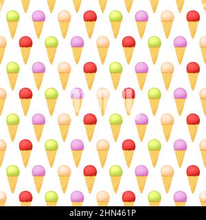 Seamless pattern with ice cream, vector illustration Stock Vector