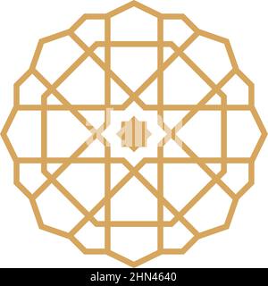 Abstract oriental muslim arabic golden framed emblems. Traditional ornamental arabic luxury frames vector illustration set. Oriental style gold Stock Vector