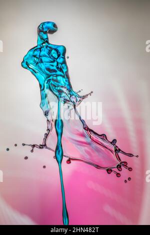 water drop collision photography Stock Photo