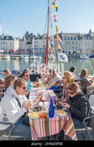 The Vieux-Port (old port) of Honfleur is a major tourist attraction of Normandy, France Stock Photo