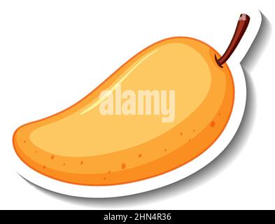 Yellow mango cartoon sticker  illustration Stock Vector