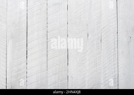 Rough rustic white wooden background top view Stock Photo