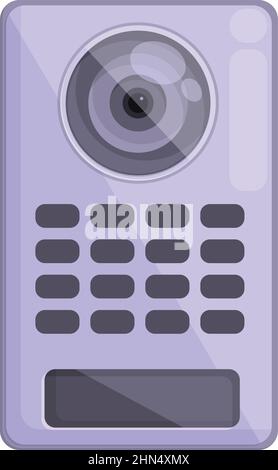 Entrance intercom icon cartoon vector. Video system. Doorbell control Stock Vector