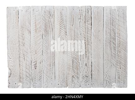 Vintage old white wooden background texture isolated on white Stock Photo