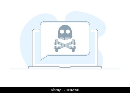 Alert, Notification, Warning, Important Message on a Laptop Screen - Vector Design Illustration Stock Vector